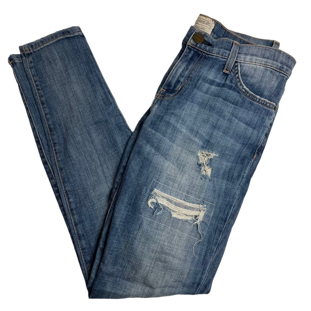 Current Elliott The Ankle Skinny Super Luxe Destroy Repair Jeans Size 27